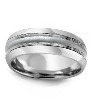 8.5mm Cobalt & White Gold Wedding Band la colonne vertébrale