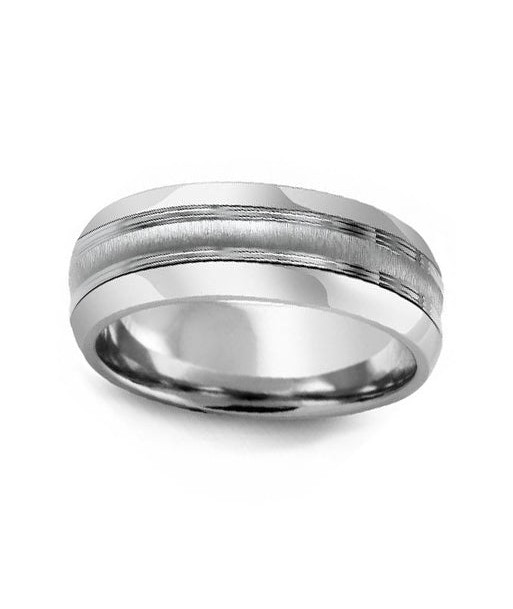 8.5mm Cobalt & White Gold Wedding Band la colonne vertébrale