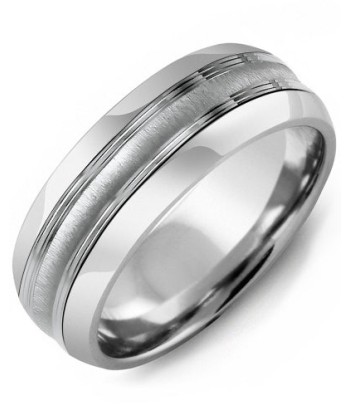 8.5mm Cobalt & White Gold Wedding Band la colonne vertébrale