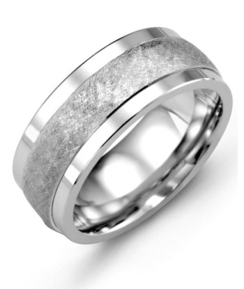 9mm Cobalt & White Gold Wedding Band Fin de série