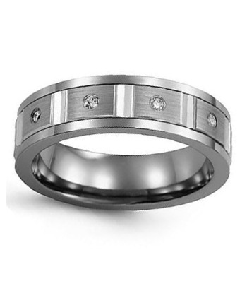 7mm Tungsten & White Gold Wedding Band du meilleur 