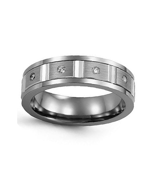 7mm Tungsten & White Gold Wedding Band du meilleur 