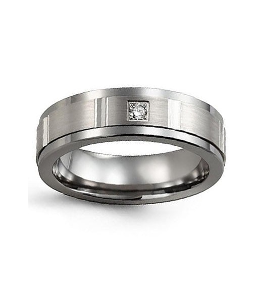 9mm Tungsten & White Gold Wedding Band en linge