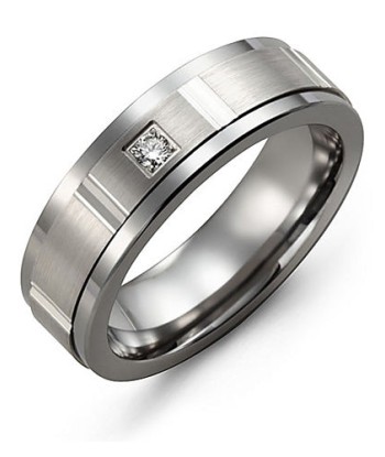 9mm Tungsten & White Gold Wedding Band en linge