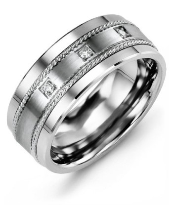 9mm Cobalt & White Gold Wedding Band 2 - 3 jours ouvrés.