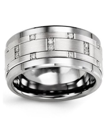 9mm Cobalt/White Gold Wedding Band with Diamonds de la marque