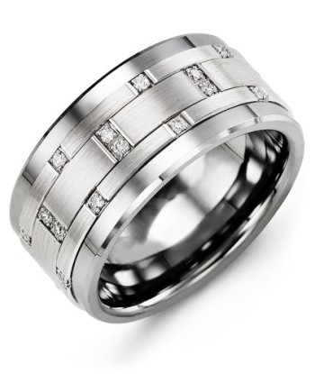 9mm Cobalt/White Gold Wedding Band with Diamonds de la marque