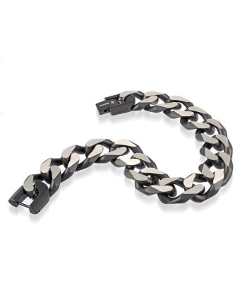 Italgem Stainless Steel Black Men's Curb Chain Bracelet pour bénéficier 