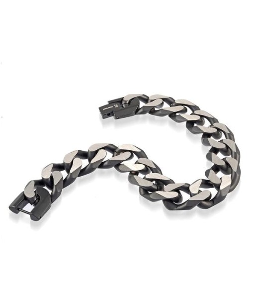 Italgem Stainless Steel Black Men's Curb Chain Bracelet pour bénéficier 