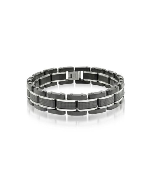 Italgem Stainless Steel Men's Black Link Bracelet l'évolution des habitudes 