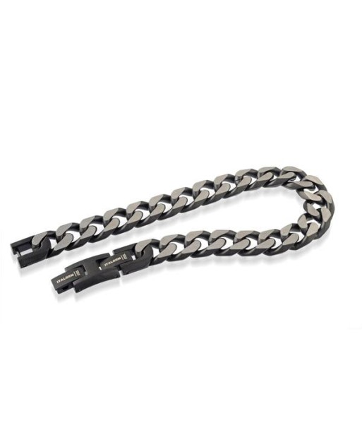 Italgem 11MM Stainless Steel Men's Black Cuban Chain Bracelet pas cher 