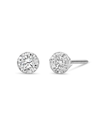 .30CT Lab Grown Diamond Stud Earrings: Faceted Setting Toutes les collections ici