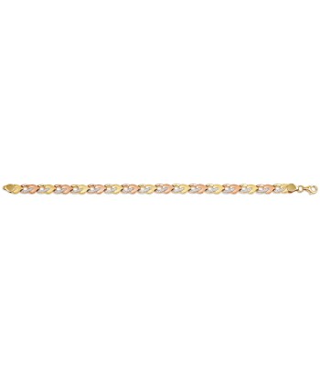 10K Tri-Tone White, Rose & Yellow Gold Thin Bracelet Comment ça marche