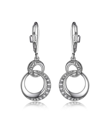 Elle Sterling Silver Double Circle Earrings la livraison gratuite