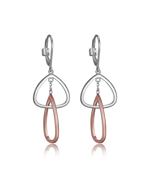 Elle Two Tone Trinity Sterling Silver Dangle Drop Earrings en ligne