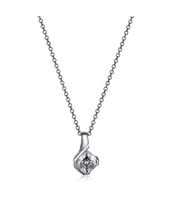 Elle Sterling Silver Promise Necklace: Asscher outlet