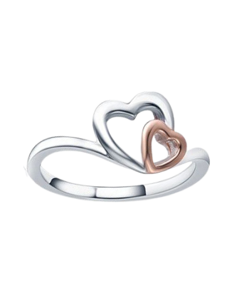 Casablanca Two-Tone Sterling Silver Double Heart Ring est présent 