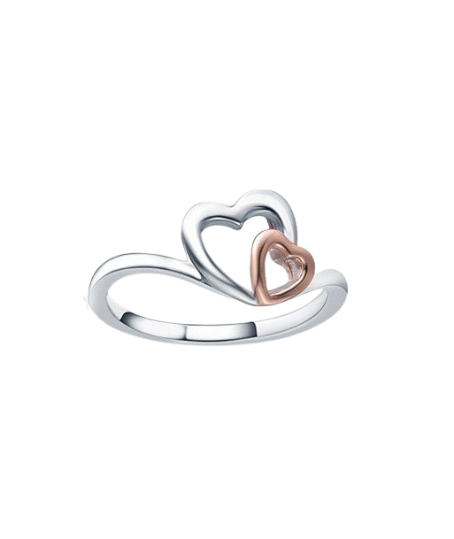 Casablanca Two-Tone Sterling Silver Double Heart Ring est présent 