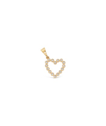 Beaded Heart Pendant: Yellow Gold basket pas cher