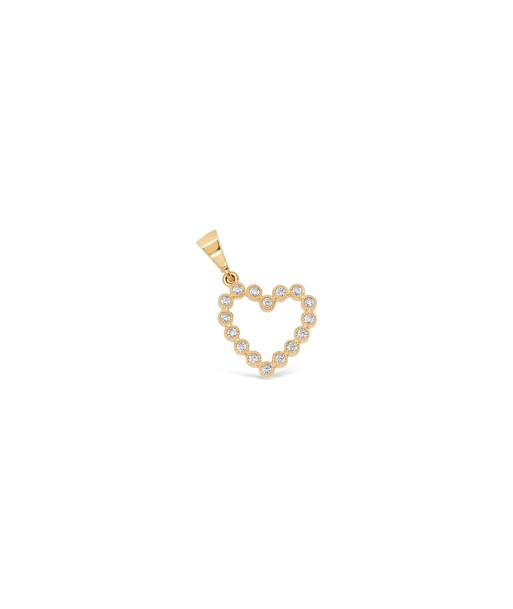 Beaded Heart Pendant: Yellow Gold basket pas cher