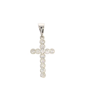 Beaded Cross Pendant: White Gold Les êtres humains sont 