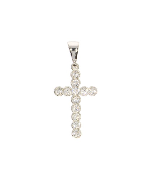 Beaded Cross Pendant: White Gold Les êtres humains sont 