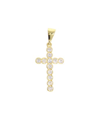 Beaded Cross Pendant: Yellow Gold Profitez des Offres !