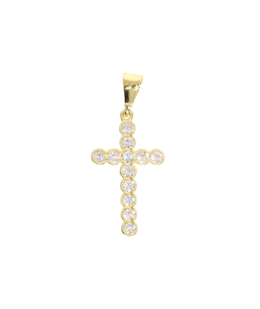 Beaded Cross Pendant: Yellow Gold Profitez des Offres !