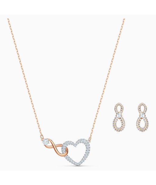 Swarovski Infinity Heart Necklace and Earrings Mixed Set Faites des économies