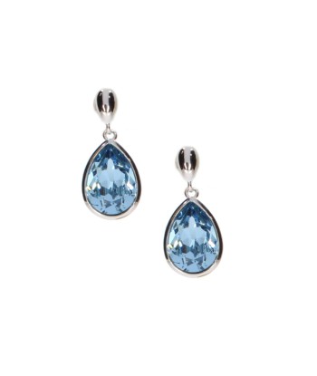 Casablanca Sterling Silver Pear Crystal Drop Earrings: Aqua Venez découvrir notre 