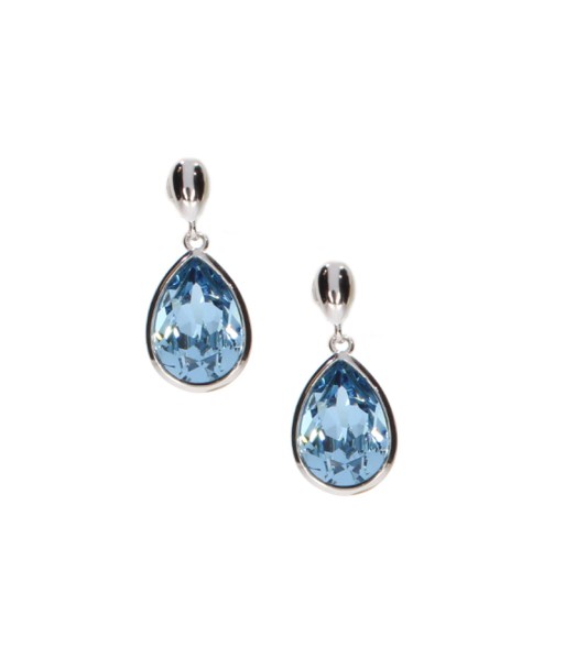 Casablanca Sterling Silver Pear Crystal Drop Earrings: Aqua Venez découvrir notre 