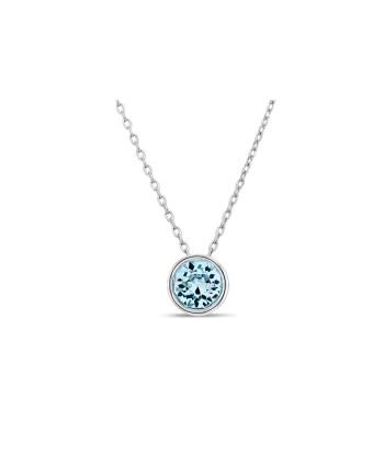 Sterling Silver Crystal Drop Necklace: Aqua basket pas cher