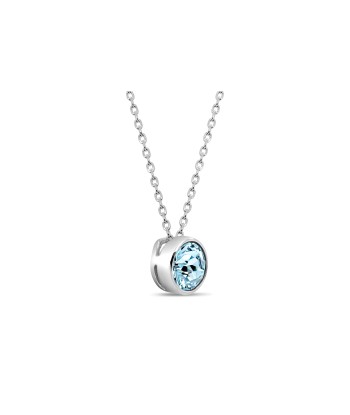 Sterling Silver Crystal Drop Necklace: Aqua basket pas cher