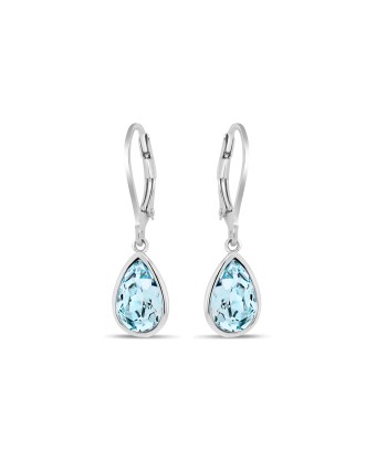 Casablanca Sterling Silver Pear Crystal Drop Earrings: Aqua Découvrez la collection