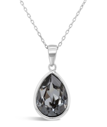 Casablanca Sterling Silver Pear Crystal Drop Necklace: Smoke la livraison gratuite