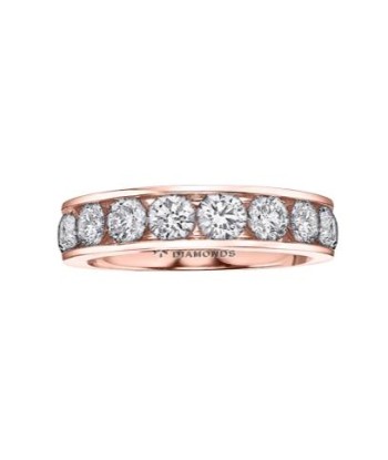 Channel Set Wedding Band: Rose Gold le des métaux précieux