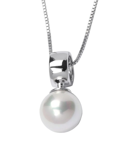 Elle Sterling Silver Pearl Drop Necklace Paris Déstockage Promo