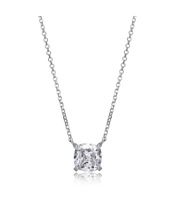 Elle Cushion Cut Sterling Silver CZ Necklace les ligaments