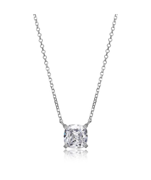 Elle Cushion Cut Sterling Silver CZ Necklace les ligaments