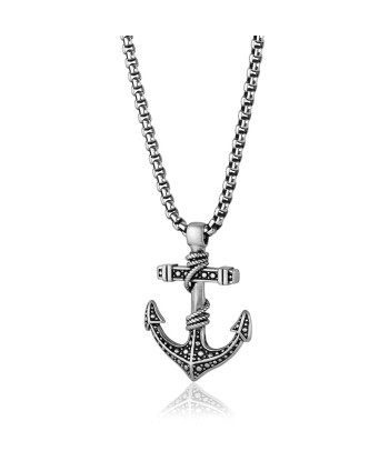 Italgem Stainless Steel Men's Olas Beaded Anchor Necklace JUSQU'A -70%! 