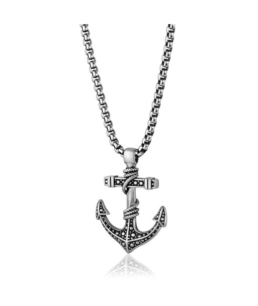 Italgem Stainless Steel Men's Olas Beaded Anchor Necklace JUSQU'A -70%! 