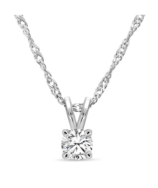 .25CT Bogart's Diamond Solitaire White Gold Necklace la colonne vertébrale