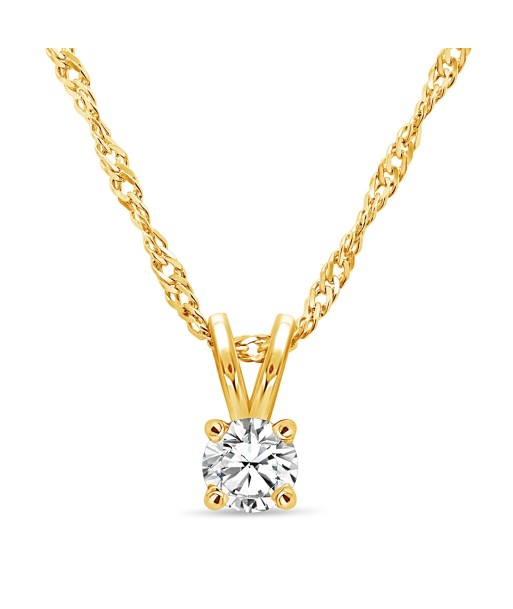 .10CT Bogart's Diamond Solitaire Yellow Gold Necklace de votre