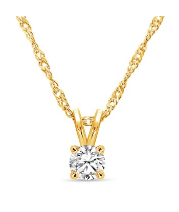 .25CT Bogart's Diamond Solitaire Yellow Gold Necklace les ctes