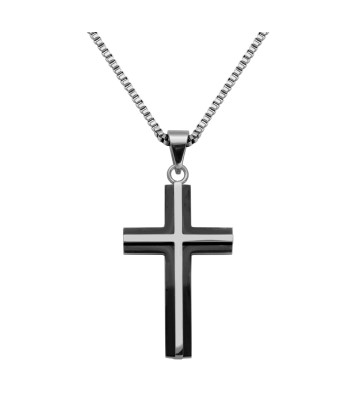 Steelx Men's Stainless Steel Cross Necklace Vous souhaitez 