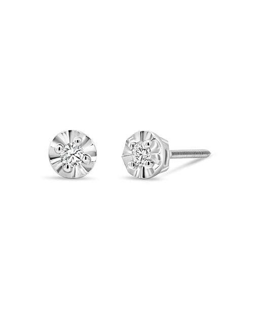 .10CT Lab Grown Diamond Studs: Faceted Setting de France