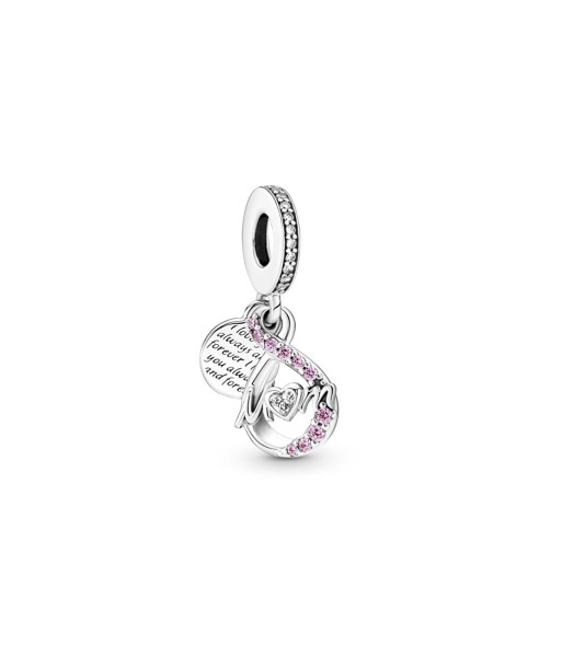 Charm Pandora Pendant Double Mom et Infini Pavé livraison et retour toujours gratuits