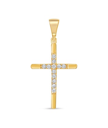 CZ Cross Pendant: Yellow Gold des créatures d'habitude