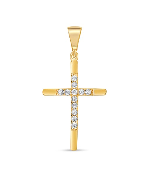 CZ Cross Pendant: Yellow Gold des créatures d'habitude