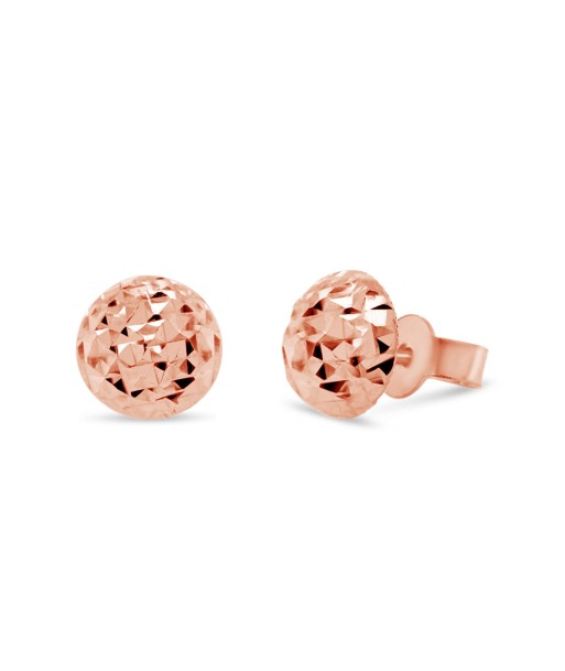 Flat Diamond Cut Studs: Rose Gold À commander